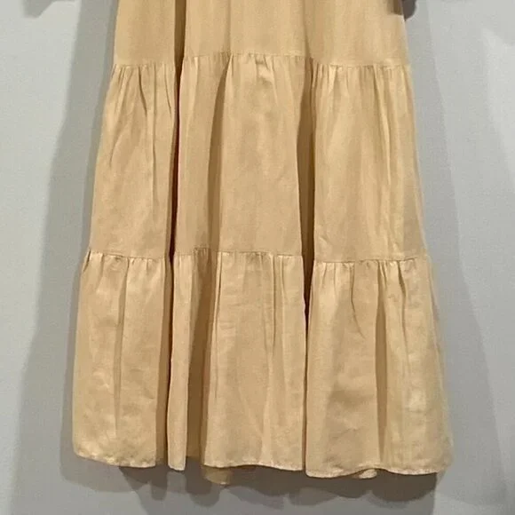 Sezane Mock Neck Long Dress in Neutral Color Size 38/6 - Picture 3 of 10